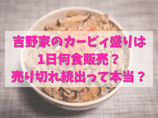 吉野家のカービィ盛りは1日何食販売？売り切れ続出って本当？