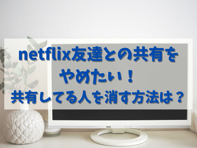 netflix友達との共有をやめたい！共有してる人を消す方法は？