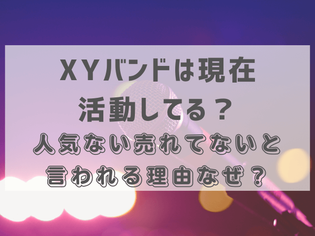 XYバンドは現在活動してる？人気ない売れてないと言われる理由なぜ？